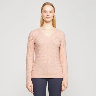 Womens Classy Cable Pullover Blush Mel