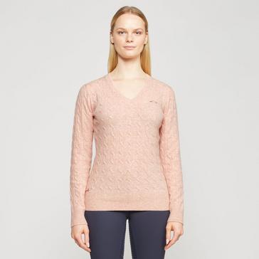 Pink HV Polo Womens Classy Cable Pullover Blush Mel