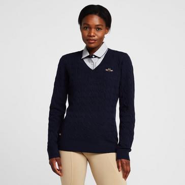 Blue HV Polo Classy Cable Pullover Navy