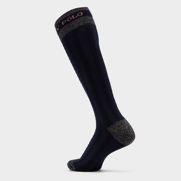 Blue HV Polo Cecile Cable Socks Navy