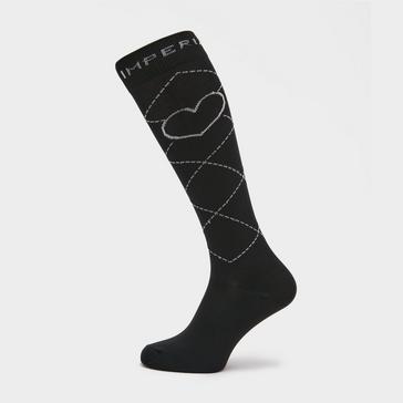  Imperial Riding Womens Heart Long Socks Black