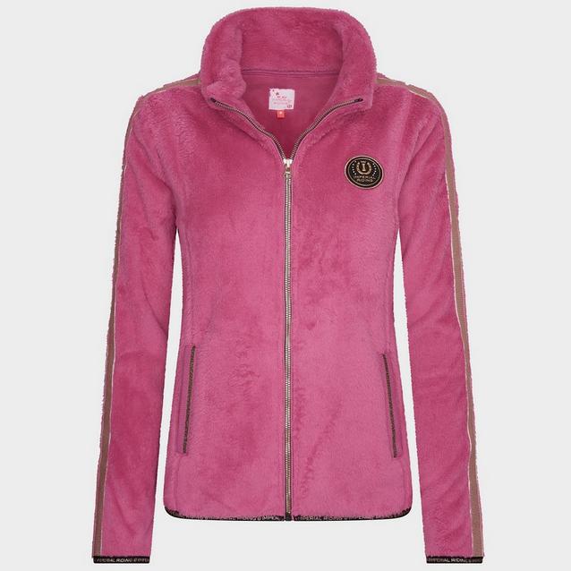 Pink Imperial Riding Ladies Furry Chic Fleece Jacket Flowery Pink  image 1