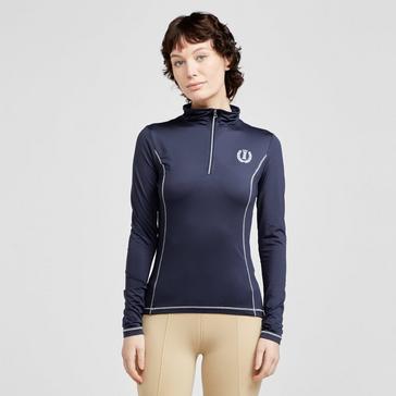 Blue Imperial Riding Womens Sporty Star 1/2 Zip Technical Top Navy