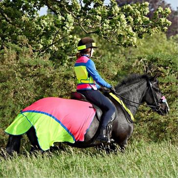 Pink Equisafety Charlotte Dujardin Multi-Coloured Quarter Sheet Pink/Yellow