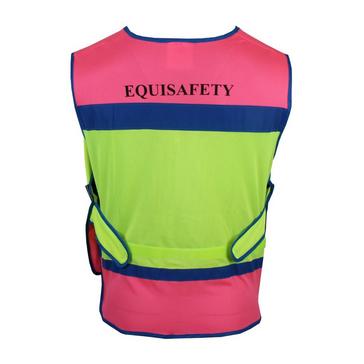 Pink Equisafety Charlotte Dujardin Multi-Coloured Waistcoat Pink/Yellow