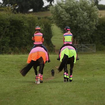 Multi Equisafety Charlotte Dujardin Multi-Coloured Horse Boots Pink/Orange