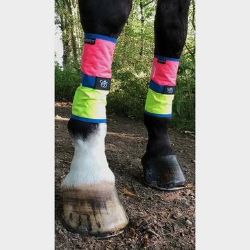 Multi Equisafety Charlotte Dujardin Multi-Coloured Horse Boots Pink/Yellow