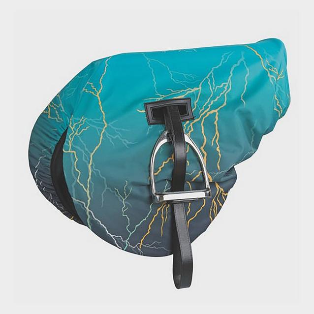 Shires Waterproof Ride On Saddle Cover Teal Lightening image 1