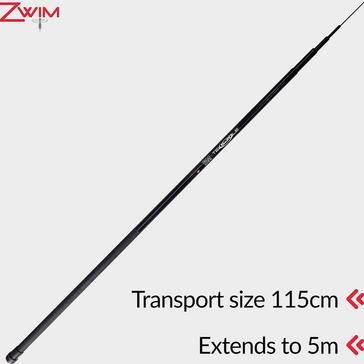 Black FLADEN ZWIM 5m Elasticated Tele Fishing Whip with Rig & Disgorger