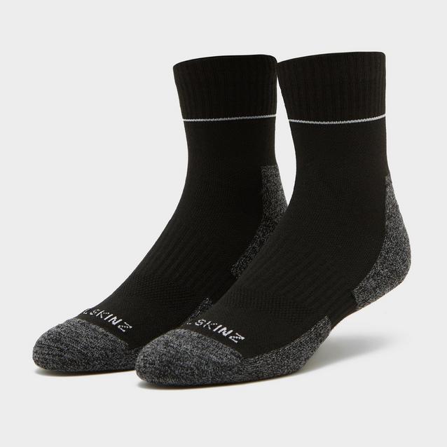Black Sealskinz Quick Dry Ankle Socks Black/Grey image 1