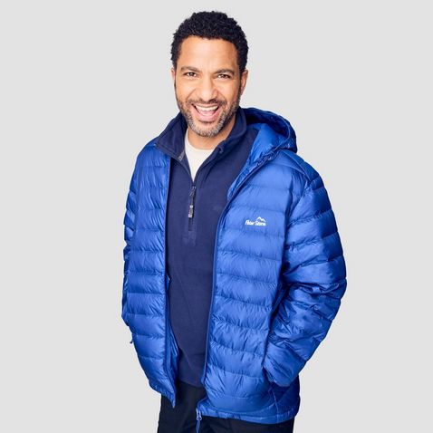 Stafford Mens Water Resistant Midweight Topcoat | Blue | Regular Medium | Coats + Jackets Topcoats | Water Resistant