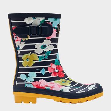 Blue Joules Women's Molly Welly Blue Stripe Floral