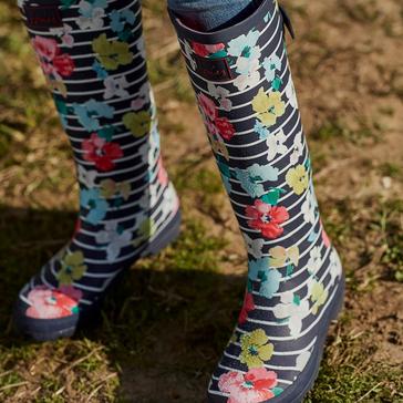 Blue Joules Women's Welly Print Blue Stripe Floral