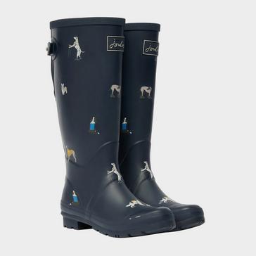Blue Joules Womens Welly Print Navy Dogs