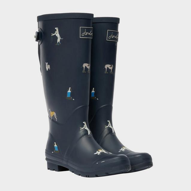 Blue Joules Womens Welly Print Navy Dogs image 1