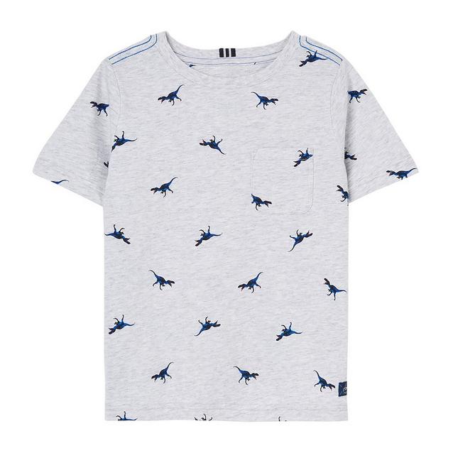 Grey Joules Childs Olly T-Shirt Grey Dino image 1