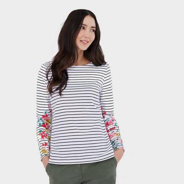 Multi Joules Womens Harbour Print Jersey Top Navy Stripe Floral