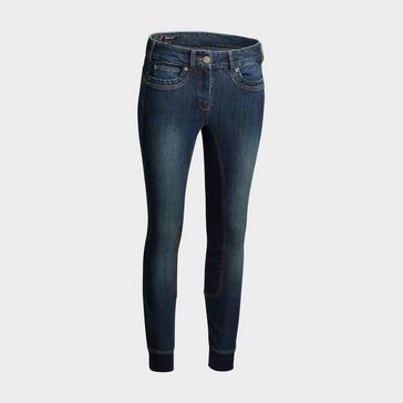 Blue Ariat Womens Halo Denim Full Seat Breeches Marine