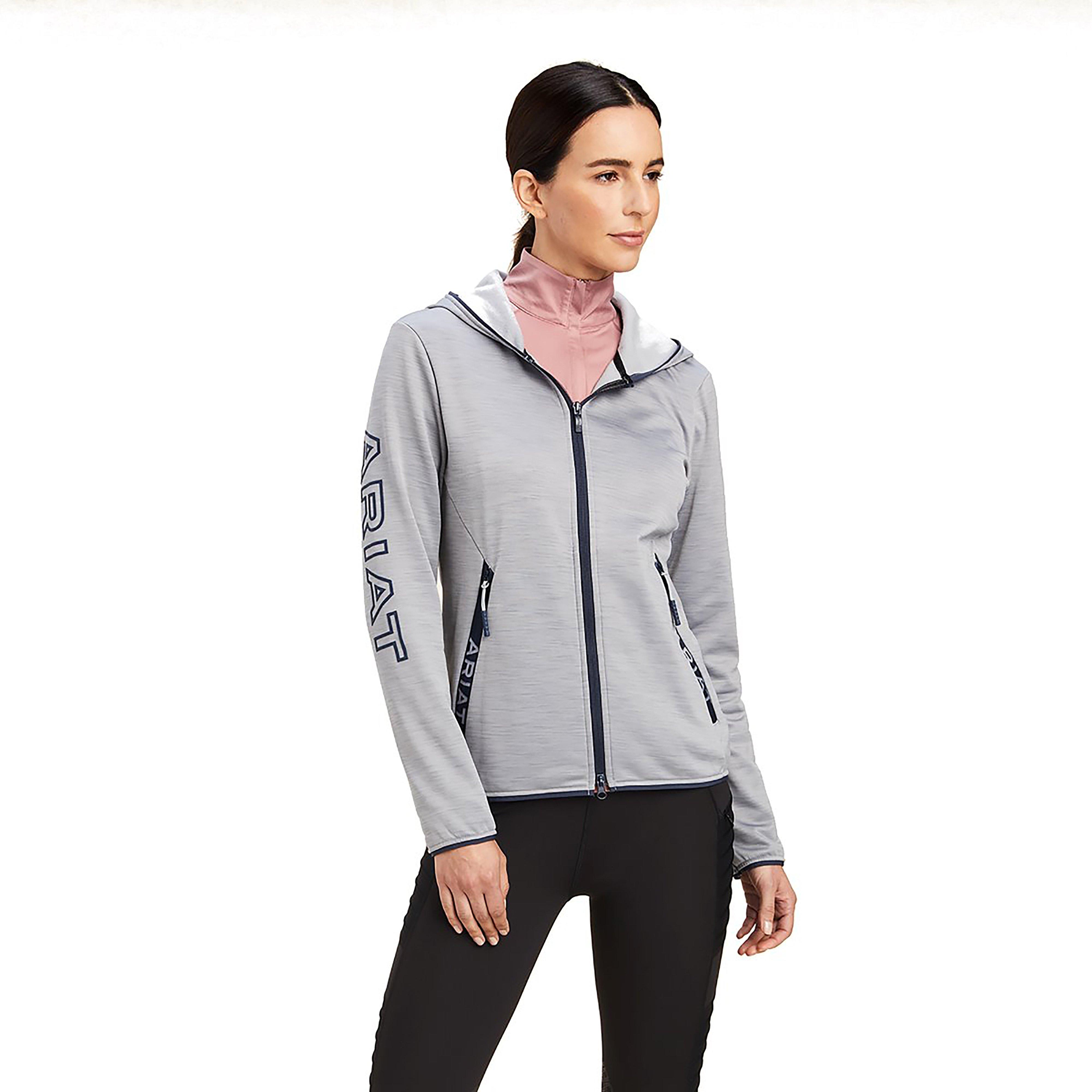 Ariat Womens Byron Full Zip Hoodie Heather Grey