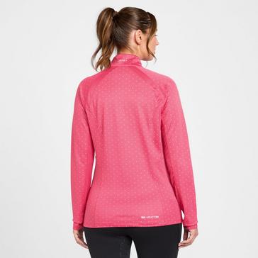 Pink Ariat Ladies Sunstopper 2.0 1/4 Zip Baselayer Party Punch Dot