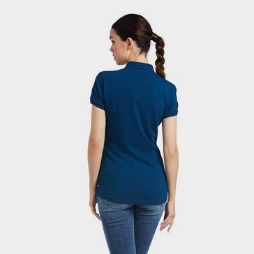 Blue Ariat Womens Prix 2.0 Short Sleeved Polo Shirt Blue Opal