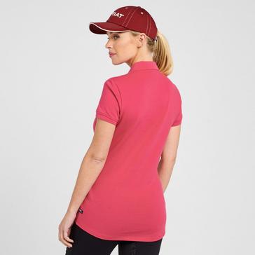 Pink Ariat Ladies Prix 2.0 Short Sleeved Polo Shirt Party Punch