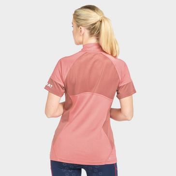 Pink Ariat Ladies Cambria Jersey 1/4 Zip Baselayer Peach Blossom/Antique Rubia