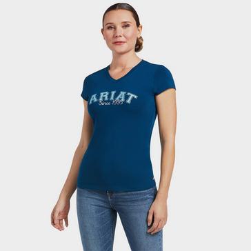 Blue Ariat Womens Since 1993 T-Shirt Blue Opal