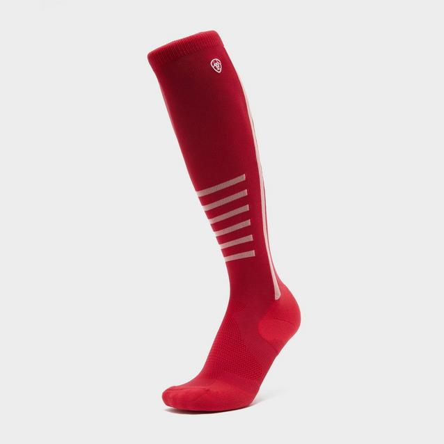 Red Ariat Tek Slimline Socks Redbud/Party Punch image 1