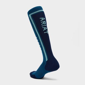 Blue Ariat Tek Slimline Socks Saxony Blue/Blue Opal
