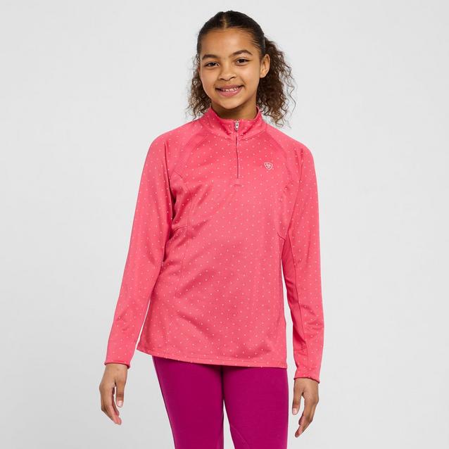 Pink Ariat Childs Sunstopper 2.0 Baselayer Party Punch Dot image 1