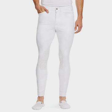 White Ariat Mens Tri Factor Grip Knee Patch Breech White