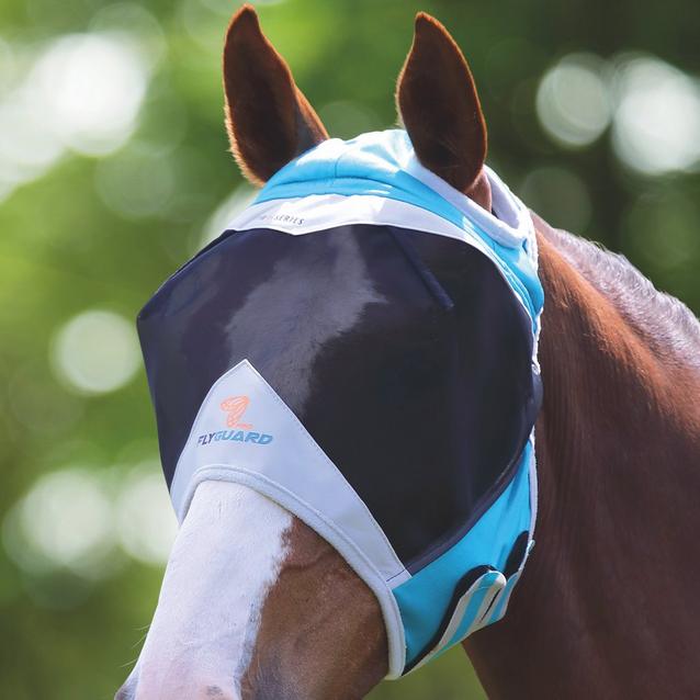 Green Shires Fine Mesh Fly Mask with Ear Holes Teal image 1