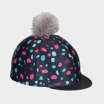 RIDING Hat Silk Skull cap Cover HOT PINK NAVY BLUE SPOTS With OR w/o Pompom 