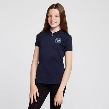 Blue Aubrion Childs Parsons Tech Polo Shirt Dark Navy