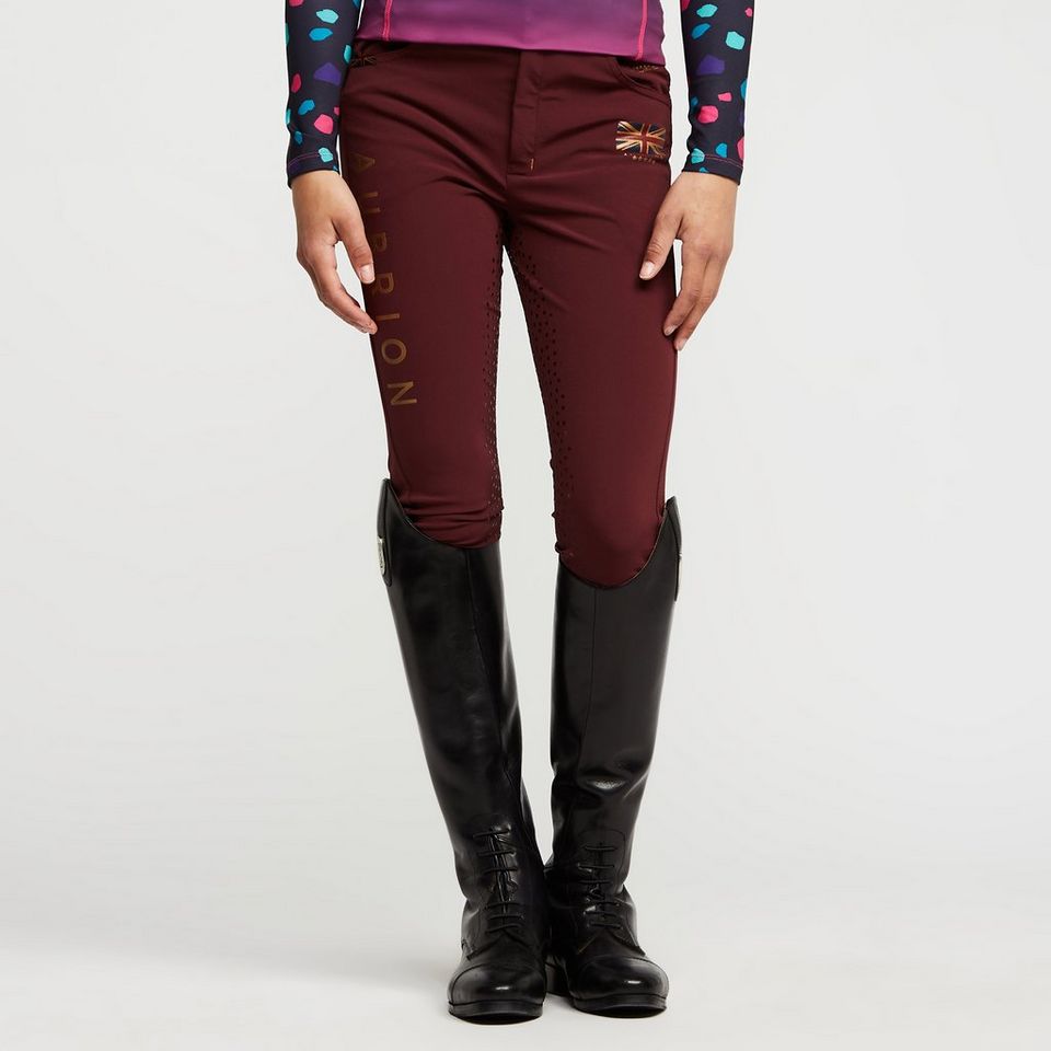 Aubrion Childs Team Breeches Burgundy