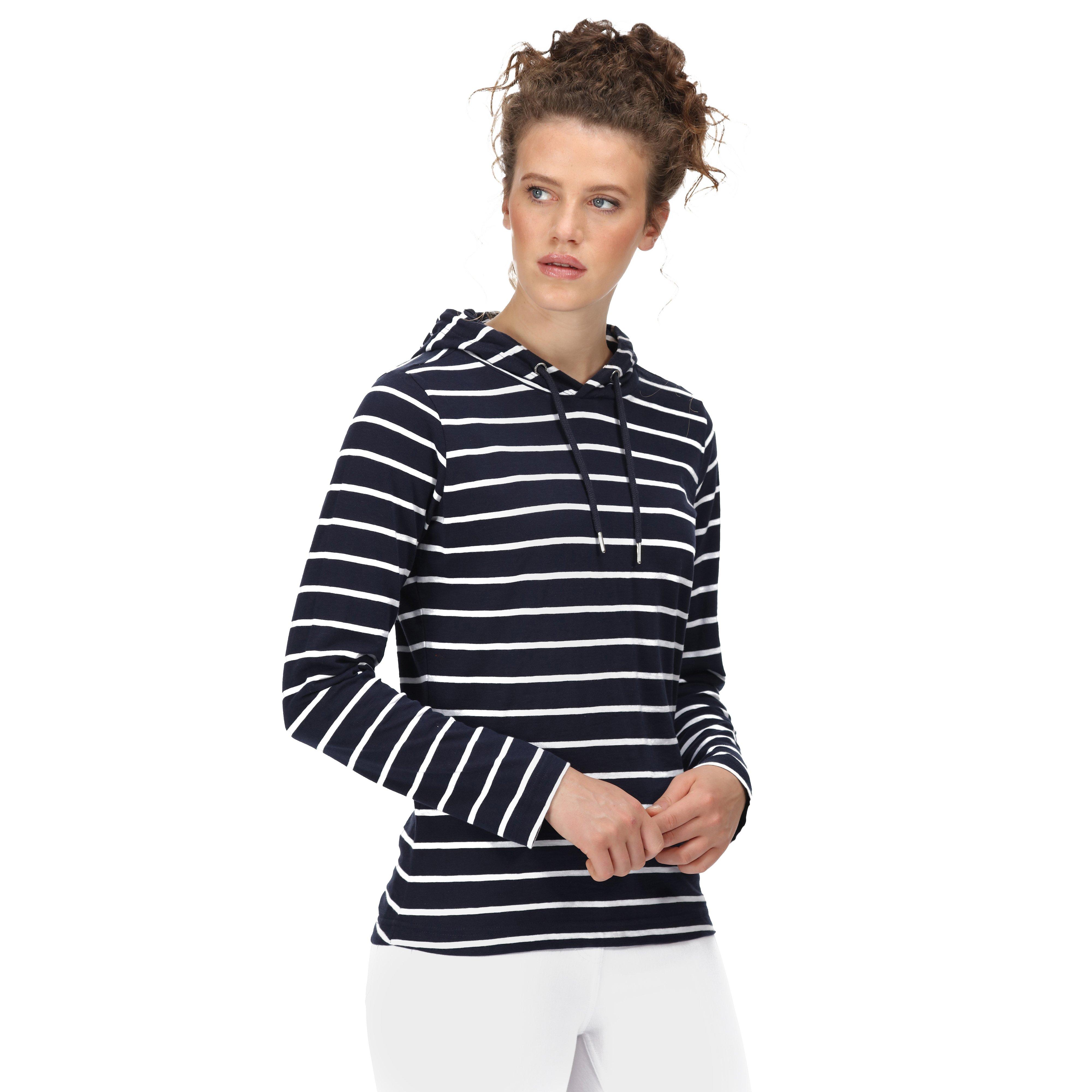 Regatta Womens Maleys Hoody Navy White Stripe