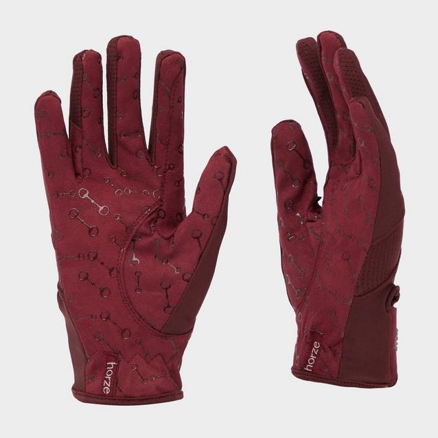 Red Horze Womens Arielle Summer Gloves Burgundy Red Mahogany  image 1