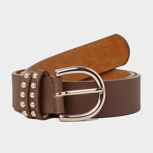 Brown Horze Womens Leather Belt With Rose Gold Detailing Bison Dark Brown image 1