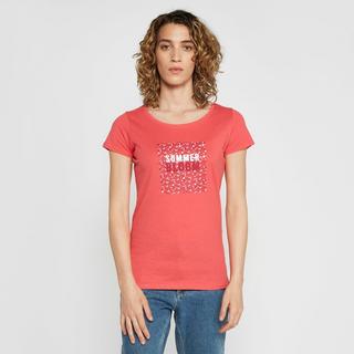 Womens Breezed II Print T-Shirt Tropical Pink