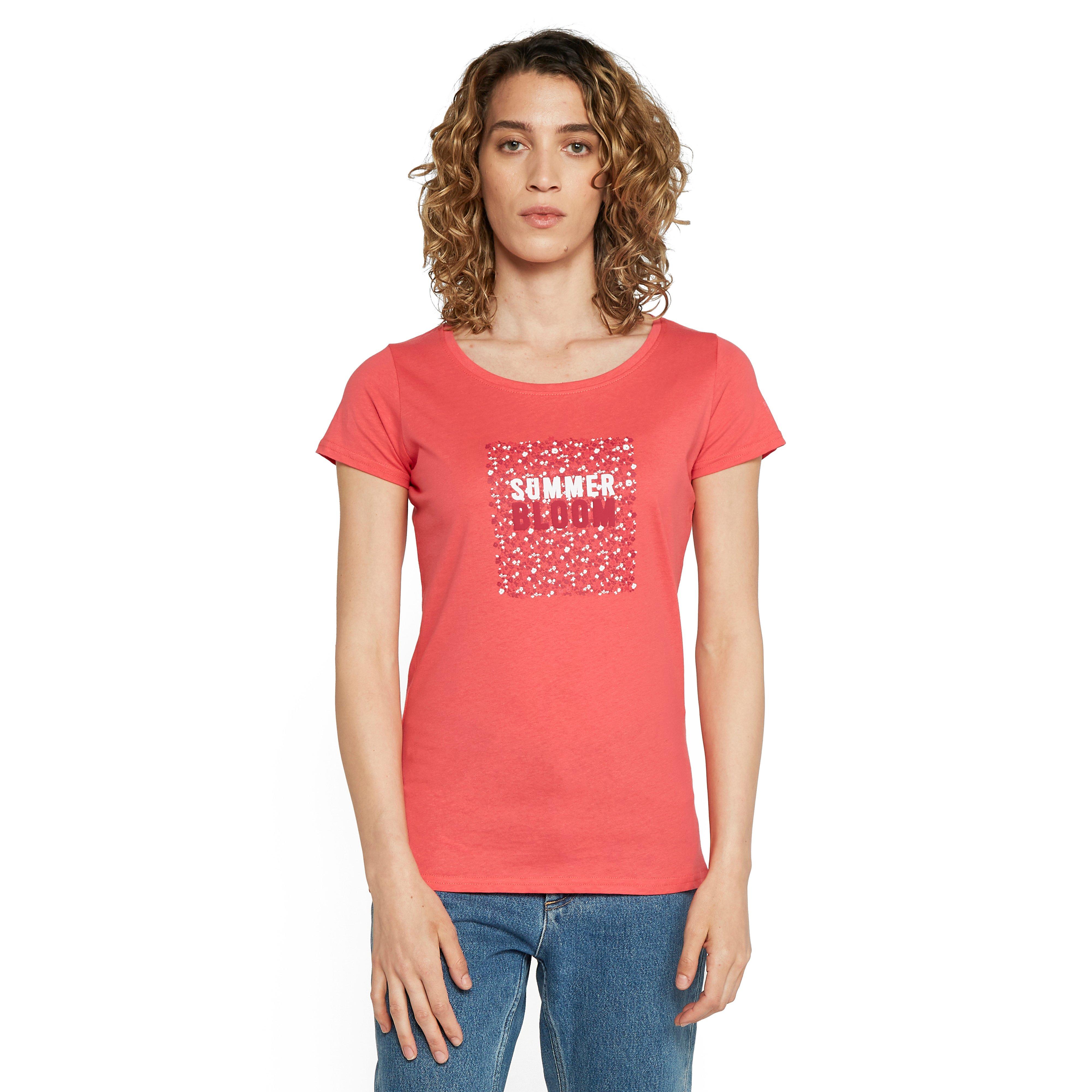 Womens Breezed II Print T-Shirt Tropical Pink