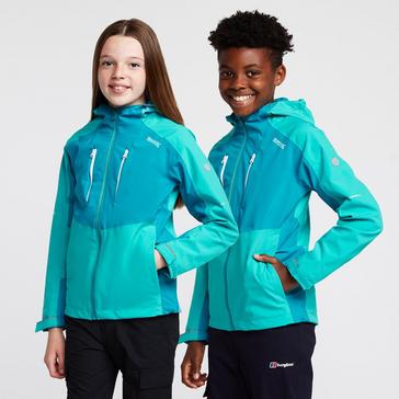 Green Regatta Childs Highton III Waterproof Jacket Turquoise/Enamel
