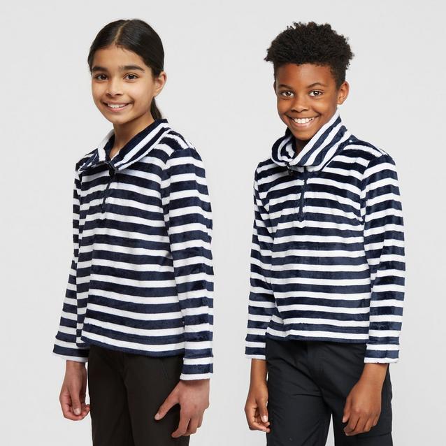 Blue Regatta Kids Kamailie Half Zip Fleece Navy Stripe image 1