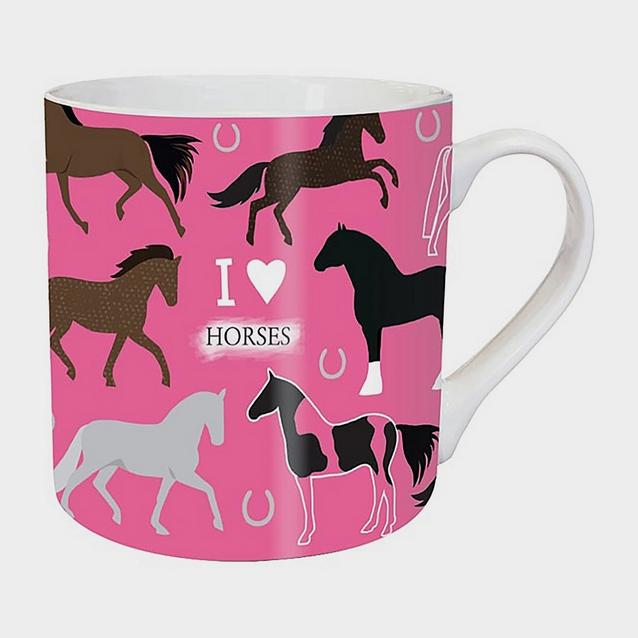 Pink Elico Jenkinsons Chunky Mug I Love Horses image 1