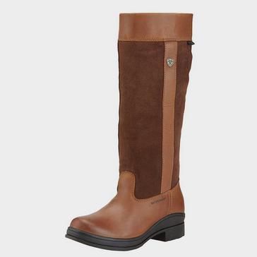 Brown Ariat Ladies Windermere H2O Country Boots Chocolate