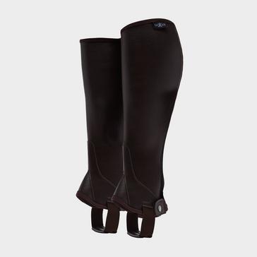 Brown Saxon Adults Equileather Half Chaps Brown
