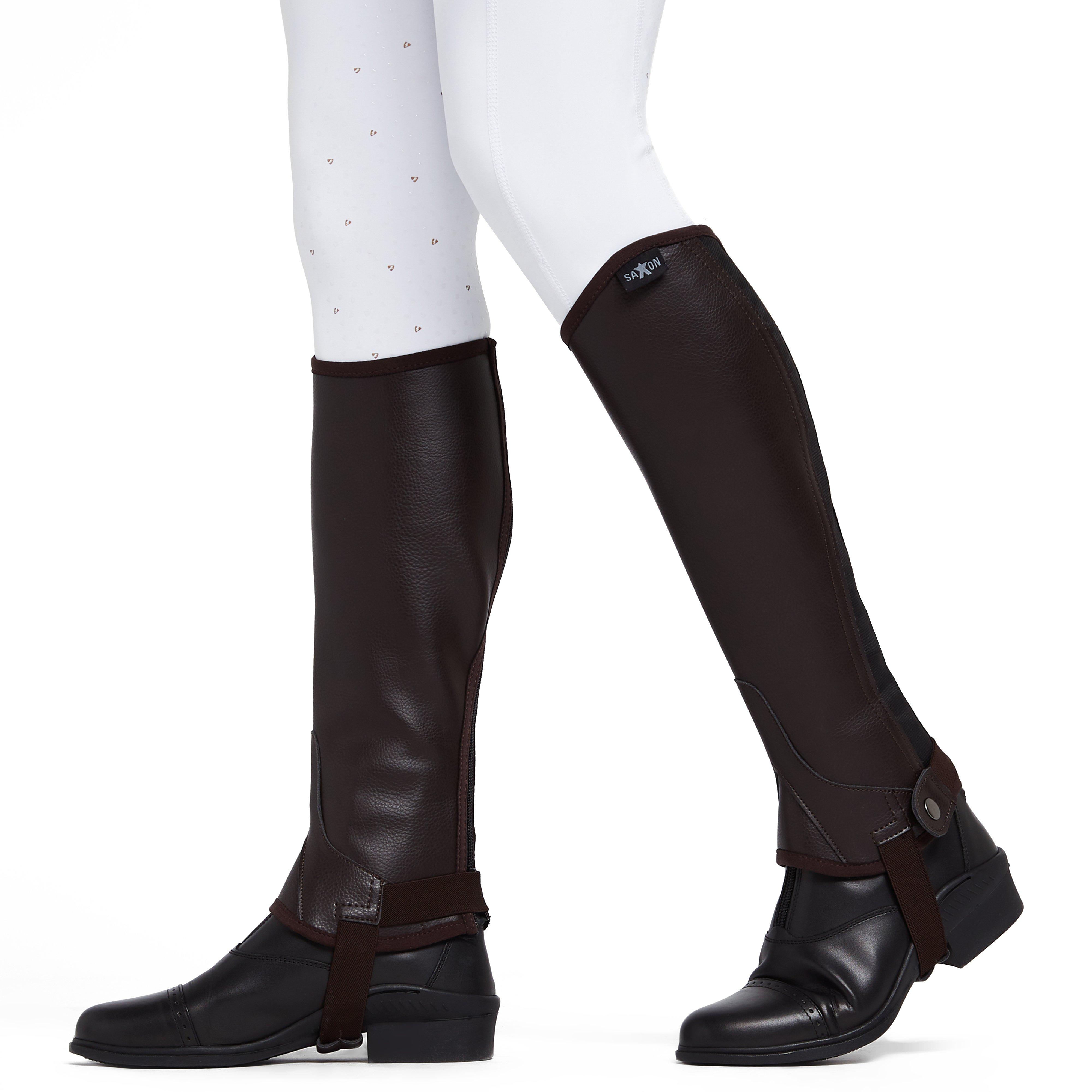 Adults Equileather Half Chaps Brown