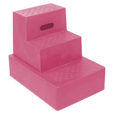 Pink Classic Showjumps Standard 3 Step Mounting Block Pink