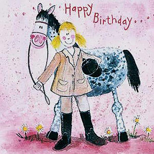  Alex Clark Square Birthday Card Girl & Horse image 1