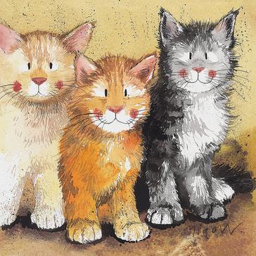  Alex Clark Square Blank Card Rodger, Dodger & Tinkerbell Cat 
